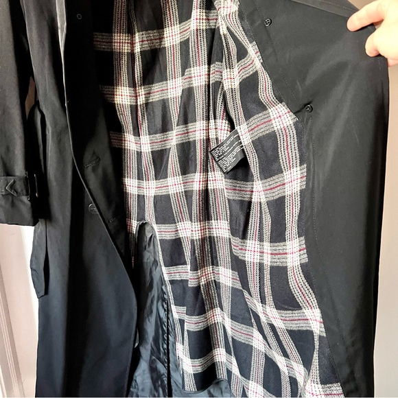 NWT LONDON FOG Classic Black Belted Flannel Lined Trench Coat—SZ. 16 - Picture 14 of 17